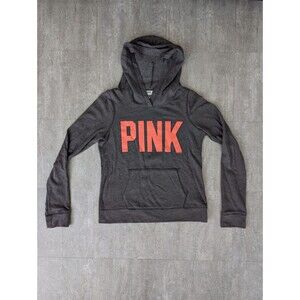 Victoria’s Secret PINK Logo Hoodie - Pullover Sweatshirt - Gray - Size Small